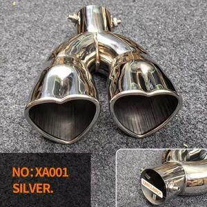New Stainless steel double Heart Bent Exhaust Muffler Choose Color 2.5" Opening